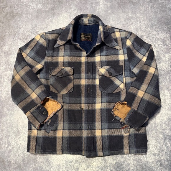 Vintage Sears Sportswear Mens Plaid Flannel Barn Jacket Size 42‎ Large